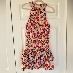 TCEC Halter Neck with Keyhole Floral Dress, Cinched waist, Size medium